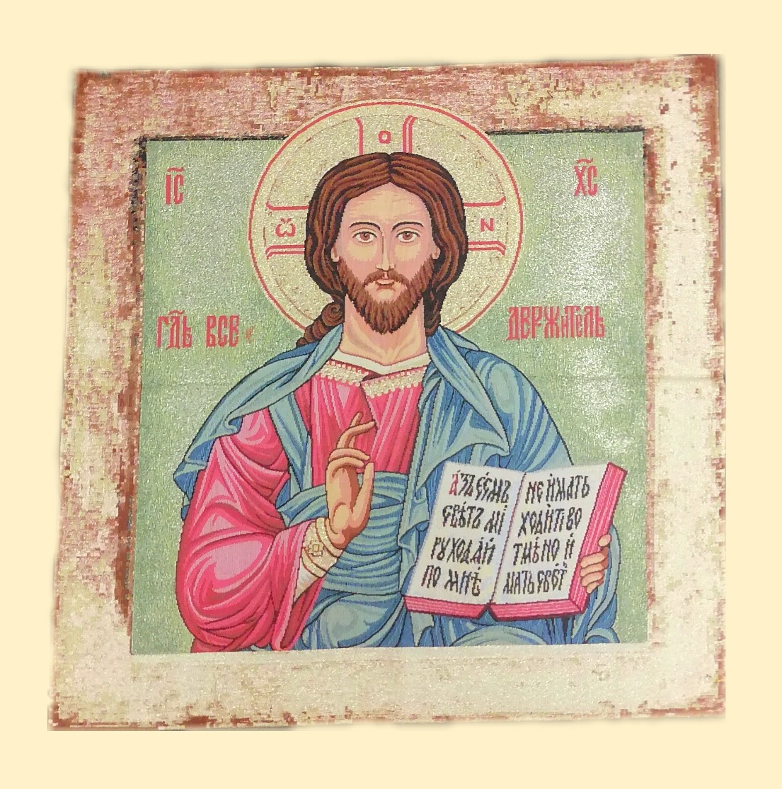 Икона гобеленовая "Господь Вседержитель" 66х64 см Икона гобеленовая "Господь Вседержитель" 66х64 см