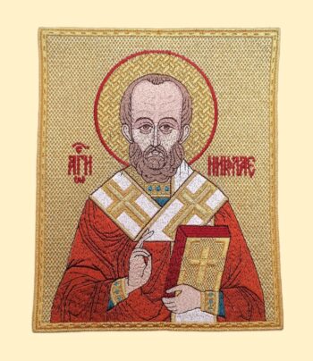 Икона вышитая "Святитель Николай" прямоугольная 