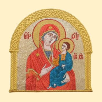 Икона вышитая "Божия Матерь Иверская" в арке 
